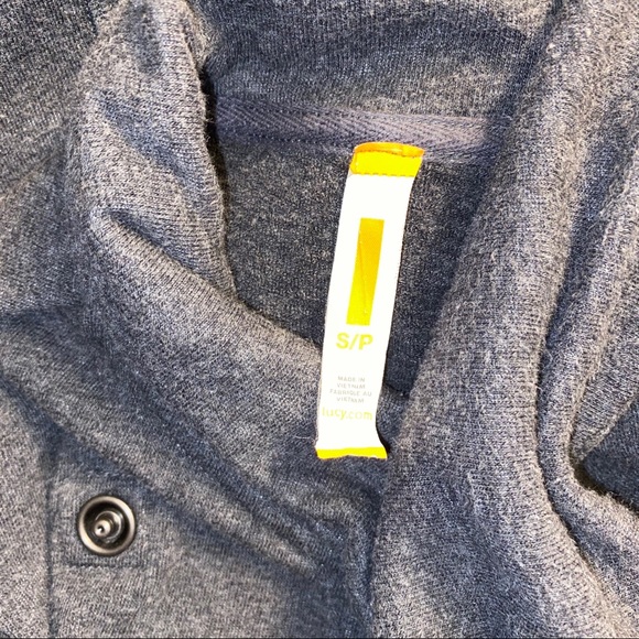 LUCY Heathered Charcoal Drape Waterfall Sweatshirt - Picture 5 of 6